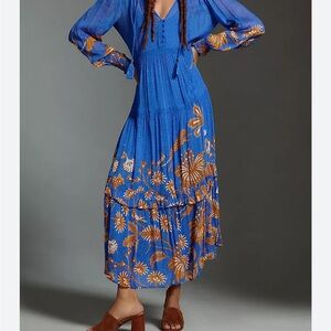 Anthropologie The Marais Printed Chiffon Maxi Dress – Size M